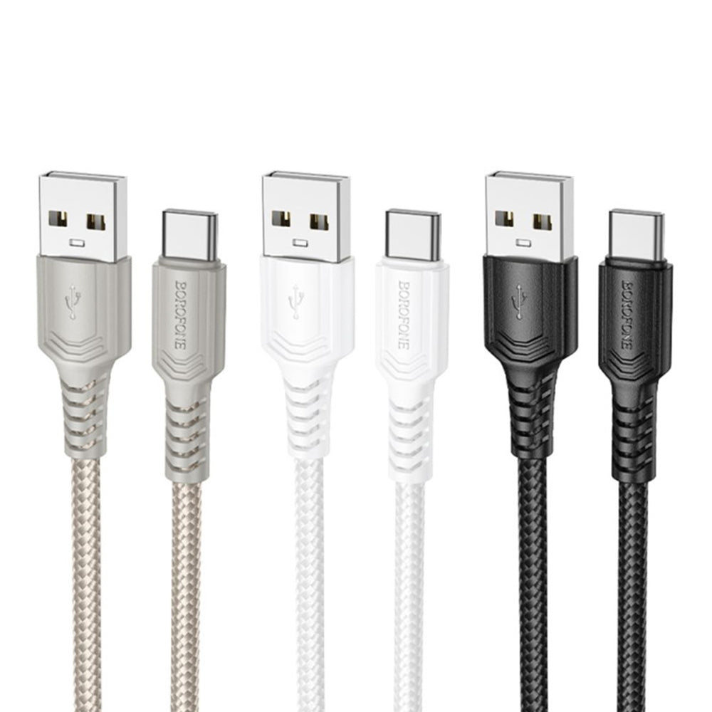 Кабел за данни и зареждане USB-A - USB-C Borofone BX116 Certain, 18W, 1m, Черен