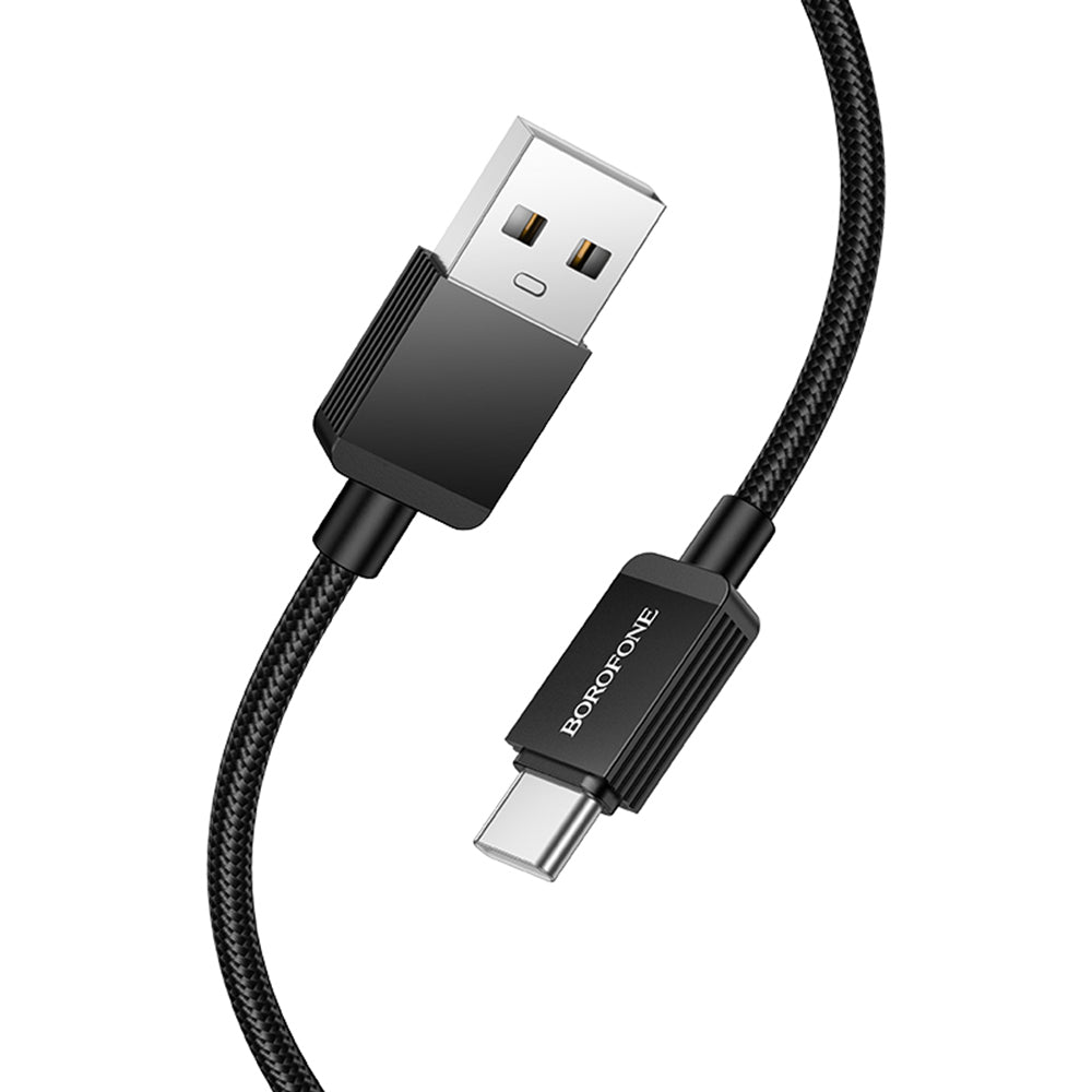Кабел за данни и зареждане USB-A - USB-C Borofone BX120 Placer, 18W, 1m, Черен