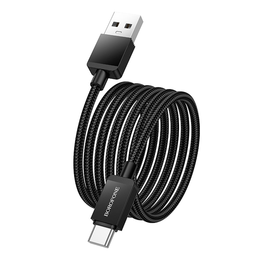 Кабел за данни и зареждане USB-A - USB-C Borofone BX120 Placer, 18W, 1m, Черен