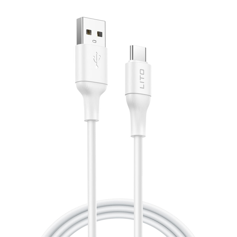 Кабел за данни и зареждане USB-A - USB-C Lito LD06T, 18W, 1m, Бял