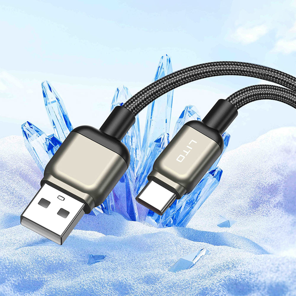 Кабел за данни и зареждане USB-A - USB-C Lito LD17, 18W, 1m, Черен