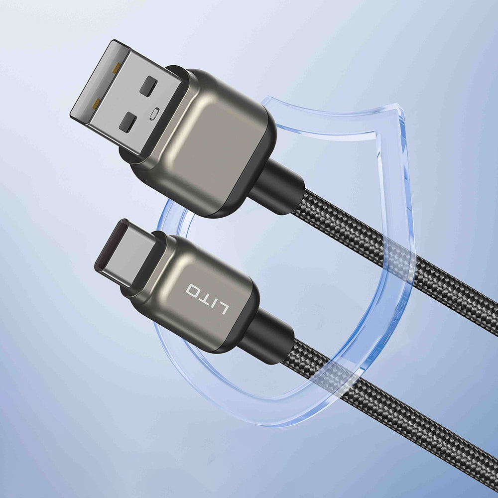 Кабел за данни и зареждане USB-A - USB-C Lito LD17, 18W, 1m, Черен