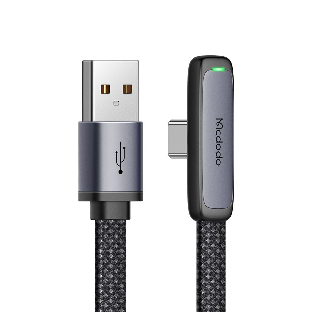 Кабел за данни и зареждане USB-A - USB-C McDodo CA-3340 Angled, 100W, 1.2m, Черен