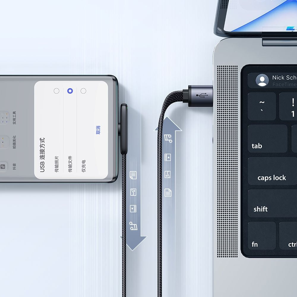 Кабел за данни и зареждане USB-A - USB-C McDodo CA-3340 Angled, 100W, 1.2m, Черен