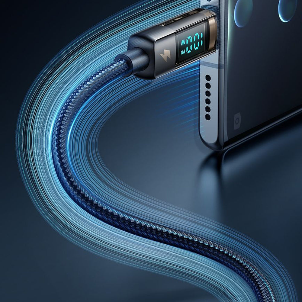 Кабел за данни и зареждане USB-A - USB-C McDodo CA-3630 Display Auto Power Off, 66W, 1.2m, Черен