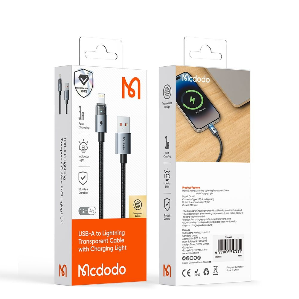 Кабел за данни и зареждане USB-A - USB-C McDodo CA-6891, 66W, 1.2m, Златист