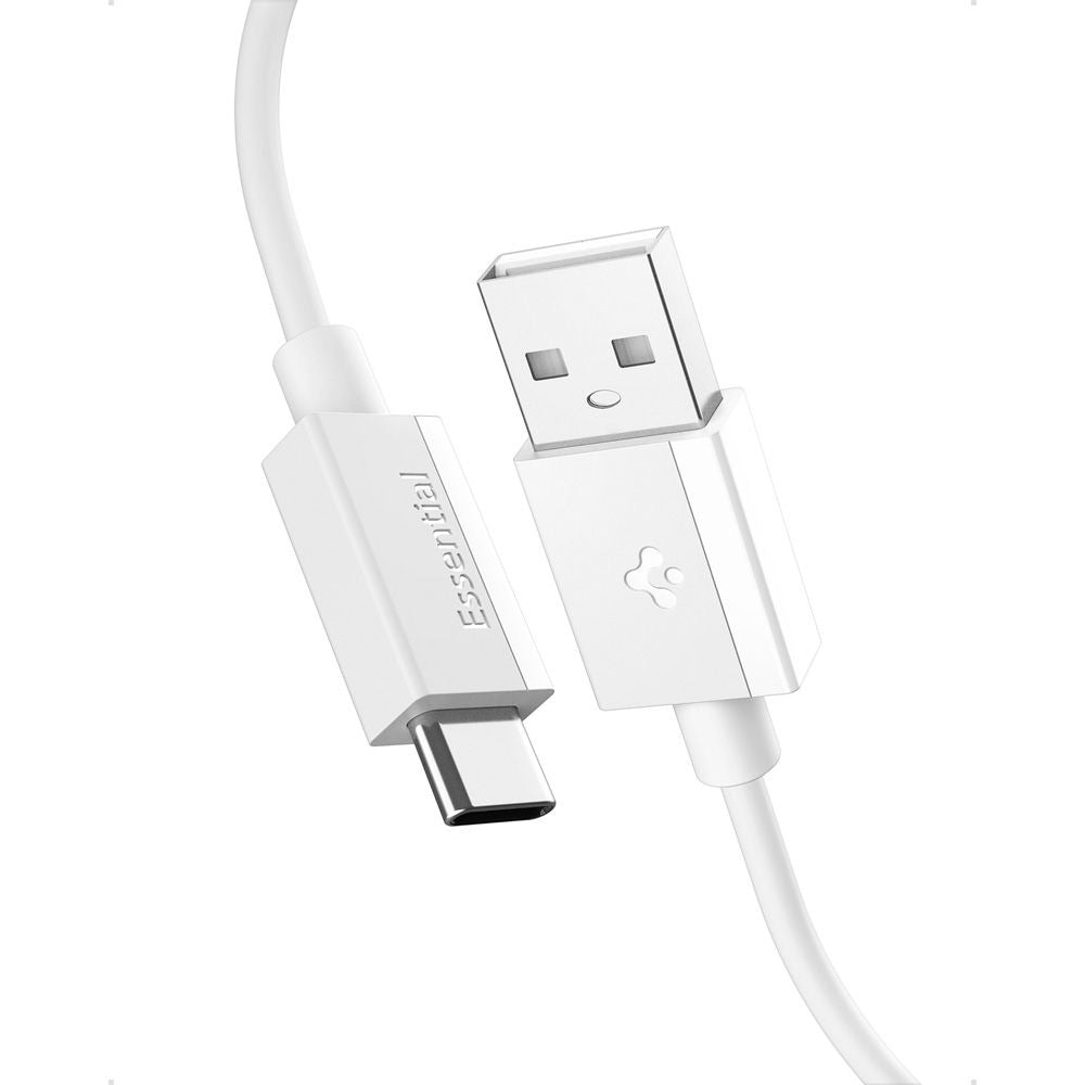 Кабел за данни и зареждане USB-A - USB-C Spigen Essential, 60W, 2m, Бял ACA08716