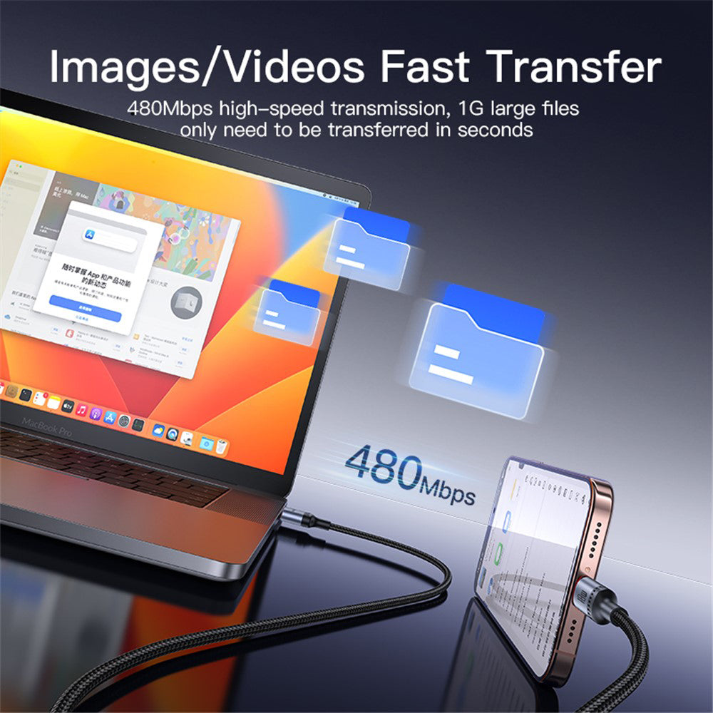 Кабел за данни и зареждане USB-A - USB-C Yesido CA129C, 18W, 1.2m, Черен