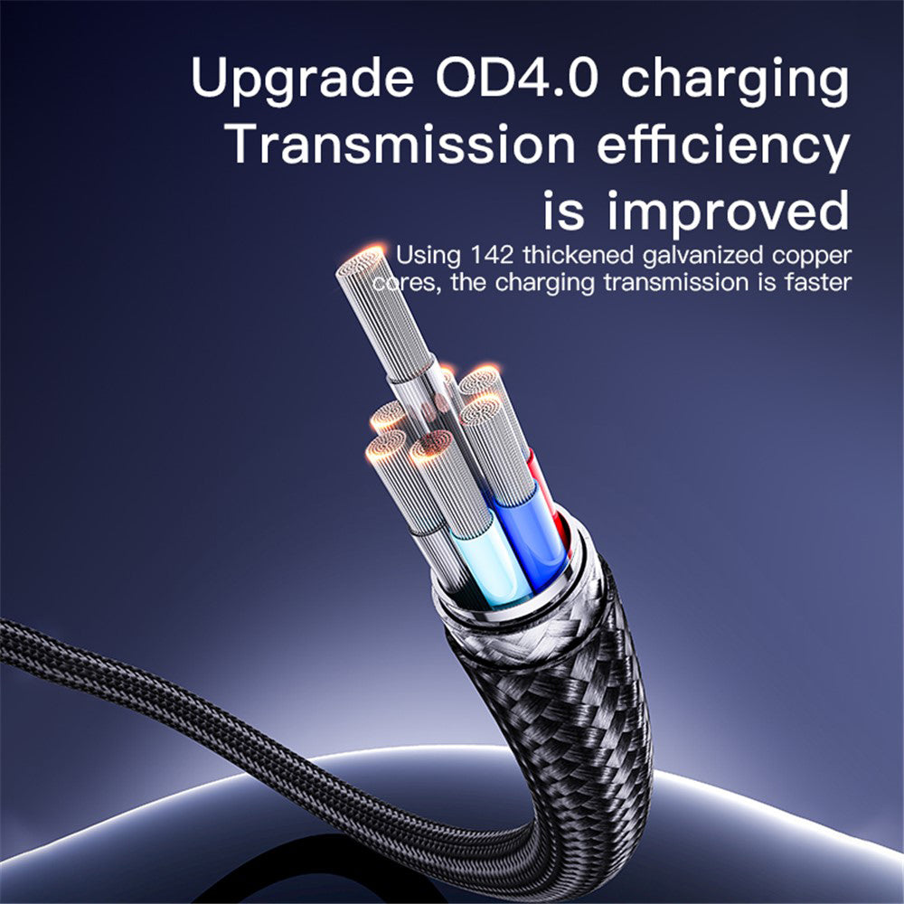 Кабел за данни и зареждане USB-A - USB-C Yesido CA129C, 18W, 1.2m, Черен