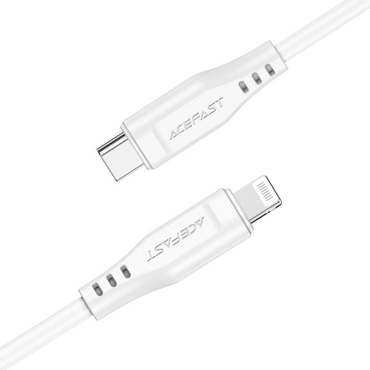 Кабел за данни и зареждане USB-C - Lightning Acefast C3-01, 30W, 1.2m, Бял