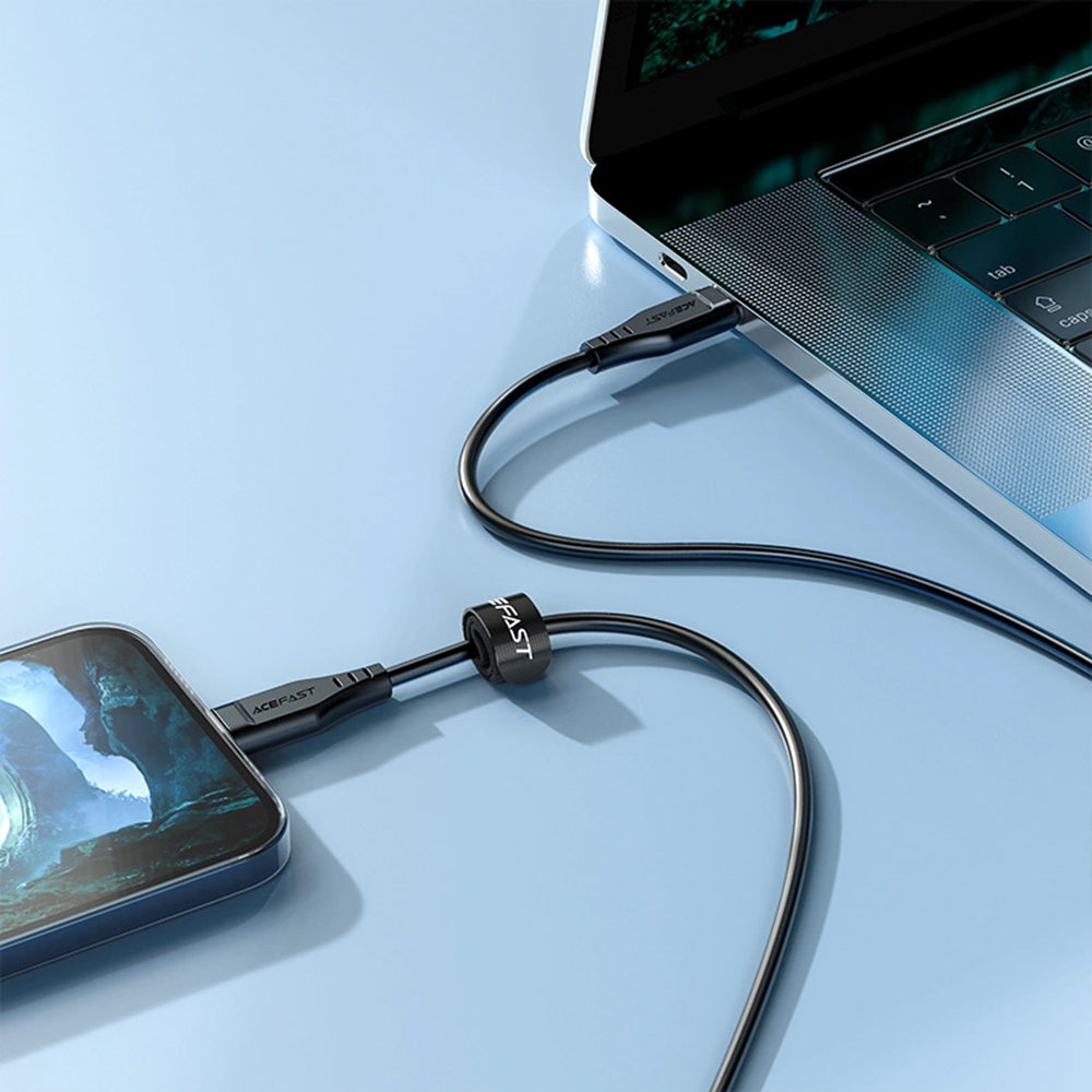 Кабел за данни и зареждане USB-C - Lightning Acefast C3-01, 30W, 1.2m, Бял