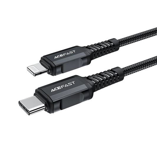 Кабел за данни и зареждане USB-C - Lightning Acefast C4-01, 30W, 1.8m, Черен