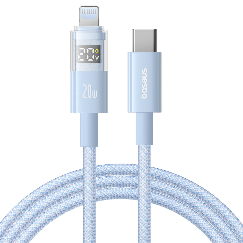 Кабел за данни и зареждане USB-C - Lightning Baseus Display 2, 20W, 2m, Син P10382703311-01