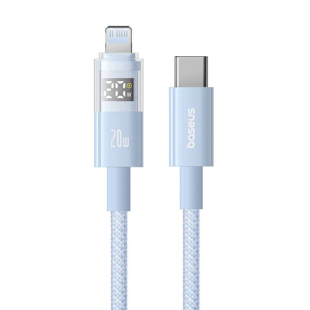 Кабел за данни и зареждане USB-C - Lightning Baseus Display 2, 20W, 2m, Син P10382703311-01