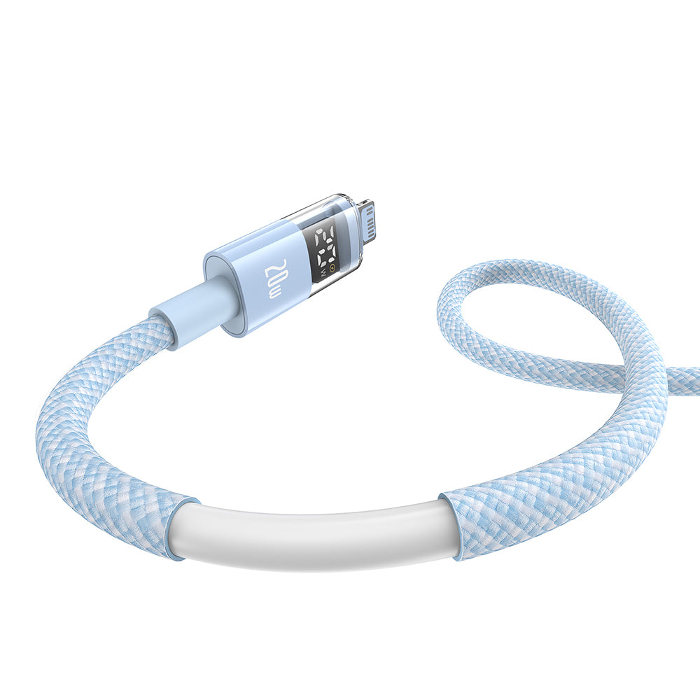 Кабел за данни и зареждане USB-C - Lightning Baseus Display 2, 20W, 2m, Син P10382703311-01