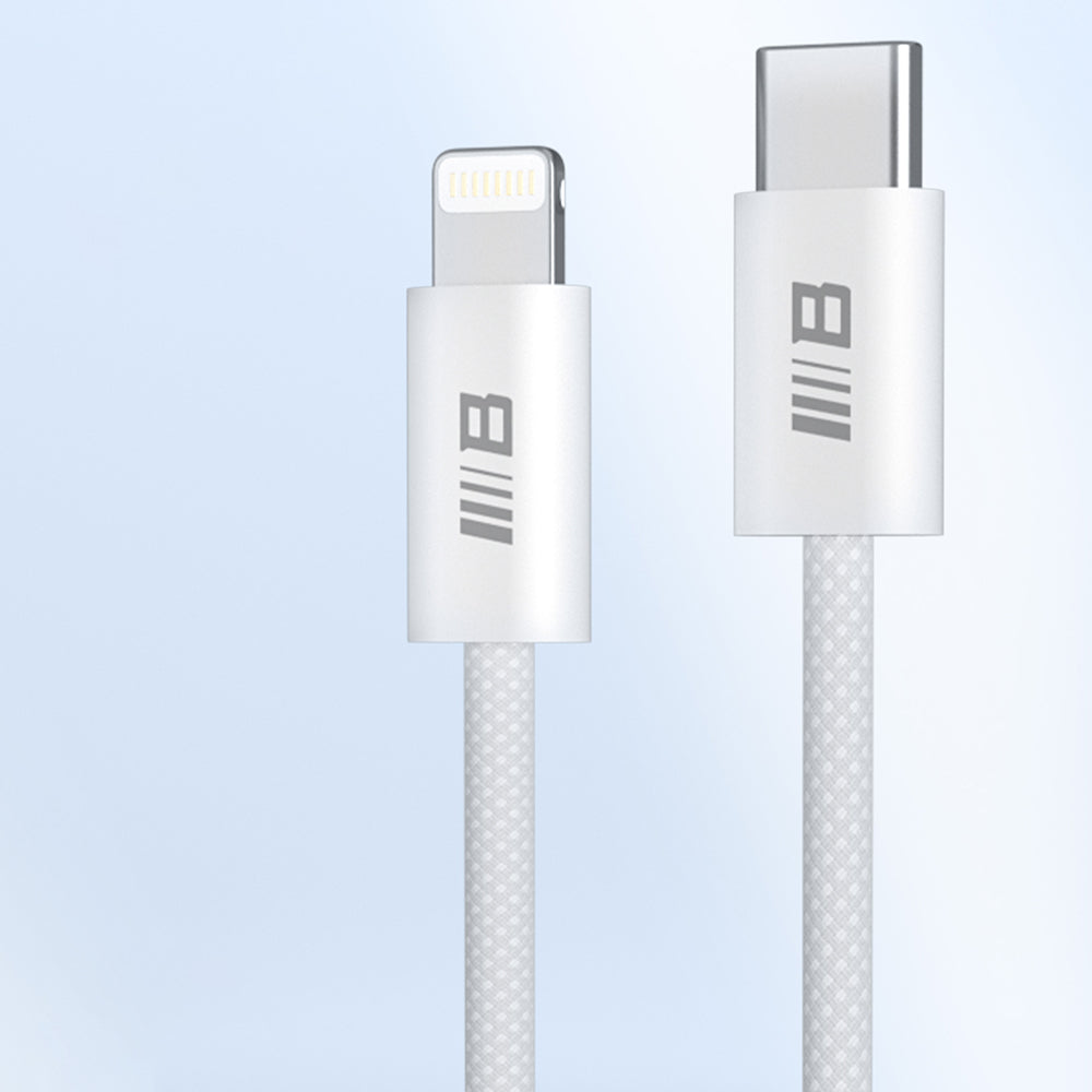 Кабел за данни и зареждане USB-C - Lightning Blueo, 20W, 1.2m, Бял
