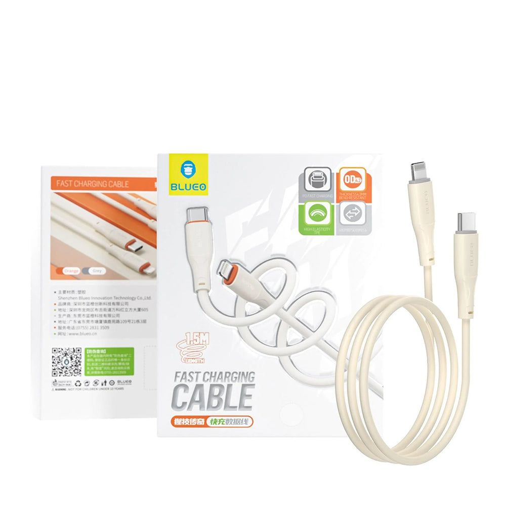 Кабел за данни и зареждане USB-C - Lightning Blueo Ape Legend, 20W, 1.5m, Сив