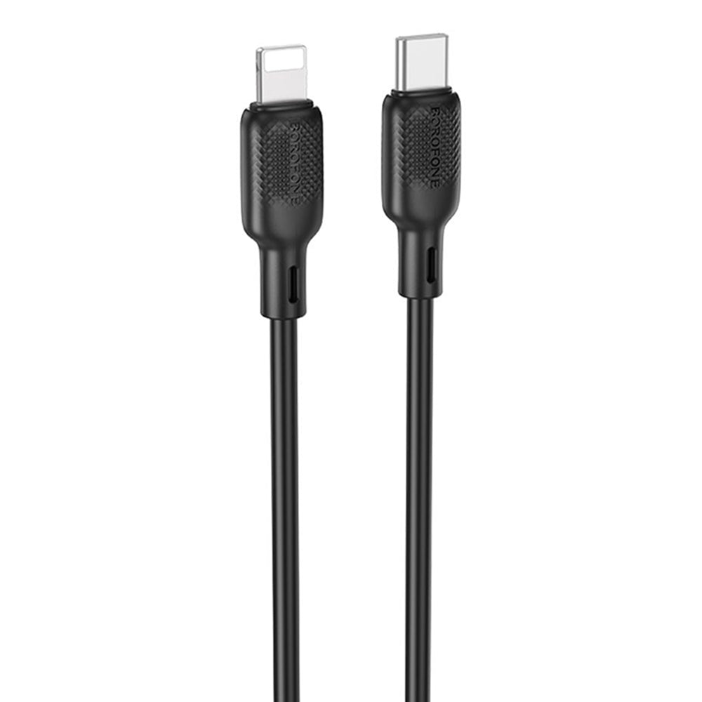 Кабел за данни и зареждане USB-C - Lightning Borofone BX113 Lenny, 27W, 2m, Черен
