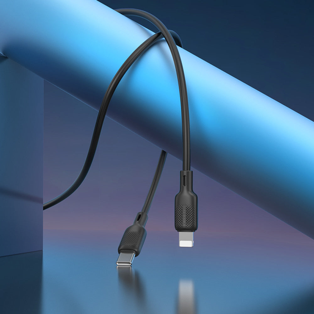 Кабел за данни и зареждане USB-C - Lightning Borofone BX113 Lenny, 27W, 2m, Черен
