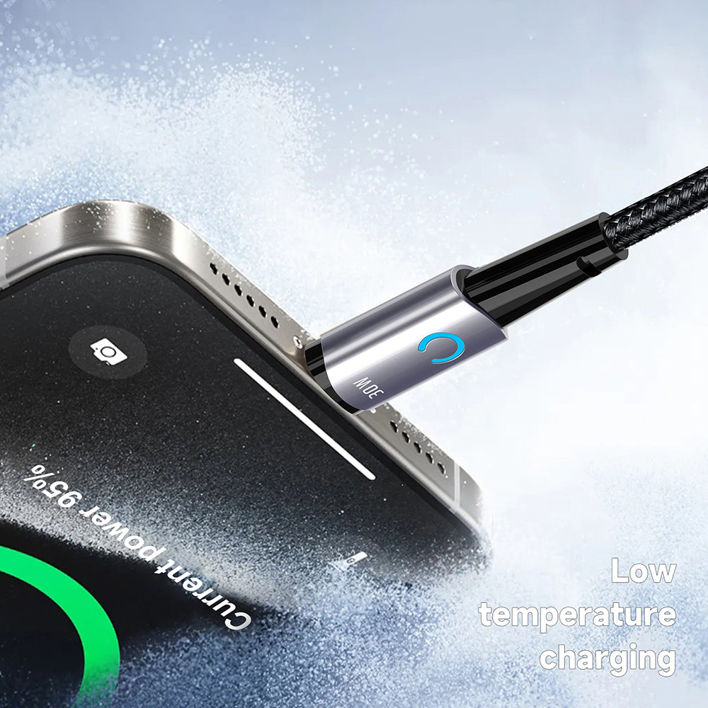 Кабел за данни и зареждане USB-C - Lightning Lito LD10CL, 30W, 1m, Черен
