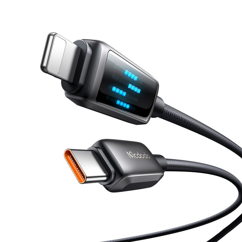 Кабел за данни и зареждане USB-C - Lightning McDodo CA-2630 Display, 36W, 1.2m, Черен