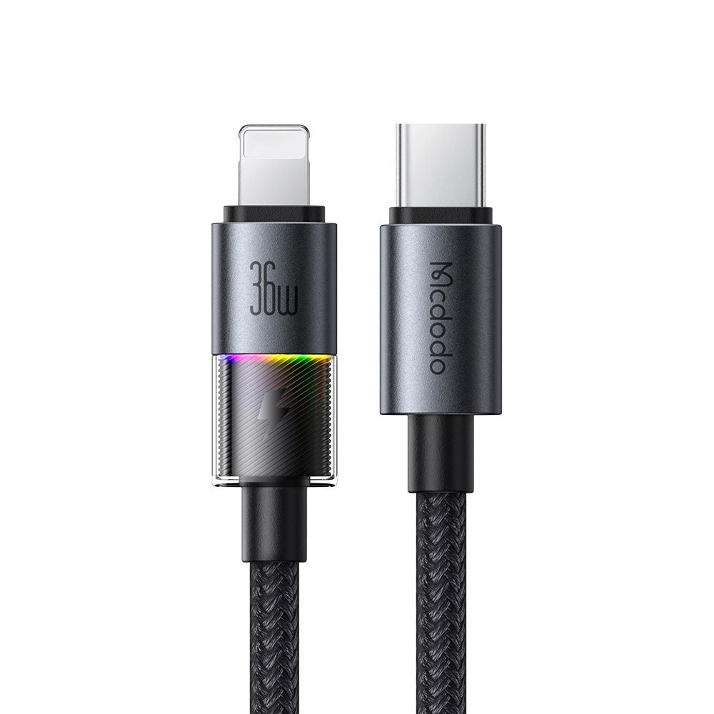 Кабел за данни и зареждане USB-C - Lightning McDodo CA-8190 Colorful, 36W, 1.2m, Черен