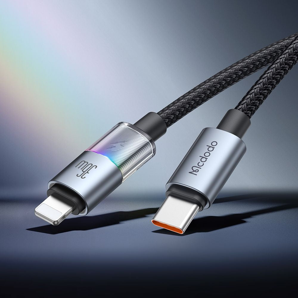 Кабел за данни и зареждане USB-C - Lightning McDodo CA-8190 Colorful, 36W, 1.2m, Черен