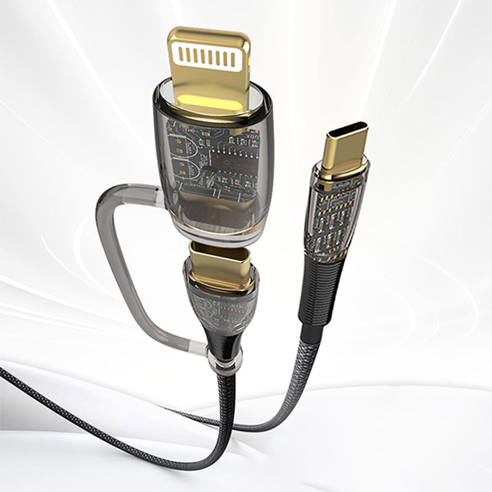 Кабел за данни и зареждане USB-C - Lightning / USB-C Lito LD12, 60W, 1.2m, Черен
