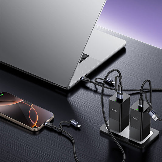 Кабел за данни и зареждане USB-C / USB-A - USB-C / Lightning Yesido CA200, 60W, 1.2м, Черен