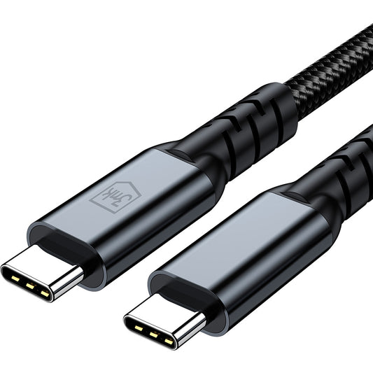 Кабел за данни и зареждане USB-C - USB-C 3MK Hyper Thunderbolt 4, 240W, 1m, Черен