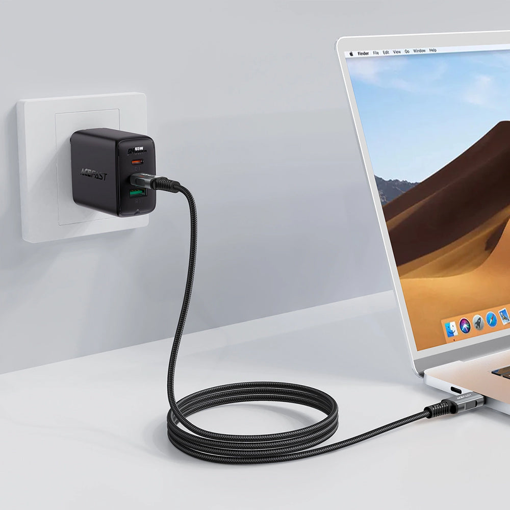 Кабел за данни и зареждане USB-C - USB-C Acefast C1-09, 240W, 1m, Сив