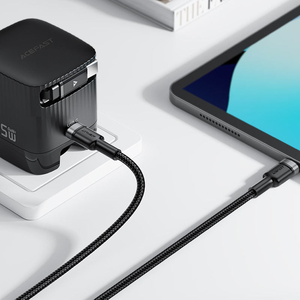 Кабел за данни и зареждане USB-C - 2 x USB-C Acefast C22-02, 100W, 1.25m, Черен