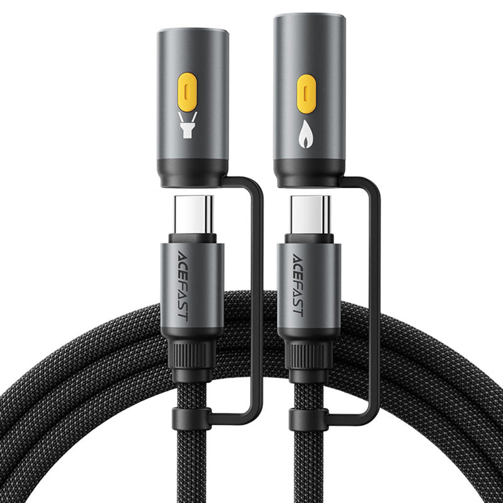 USB-C Data and Charging Cable / Flashlight - USB-C / Acefast J4 Electric Lighter, 60W, 1.2m, Black