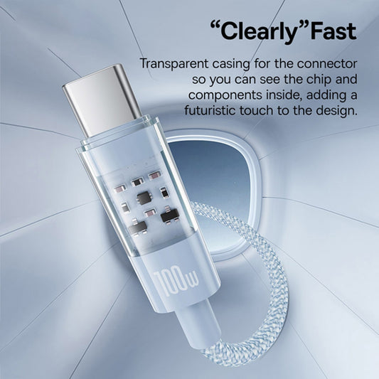 Кабел за данни и зареждане USB-C - USB-C Baseus Gem, 100W, 2m, Син P10373000311-01