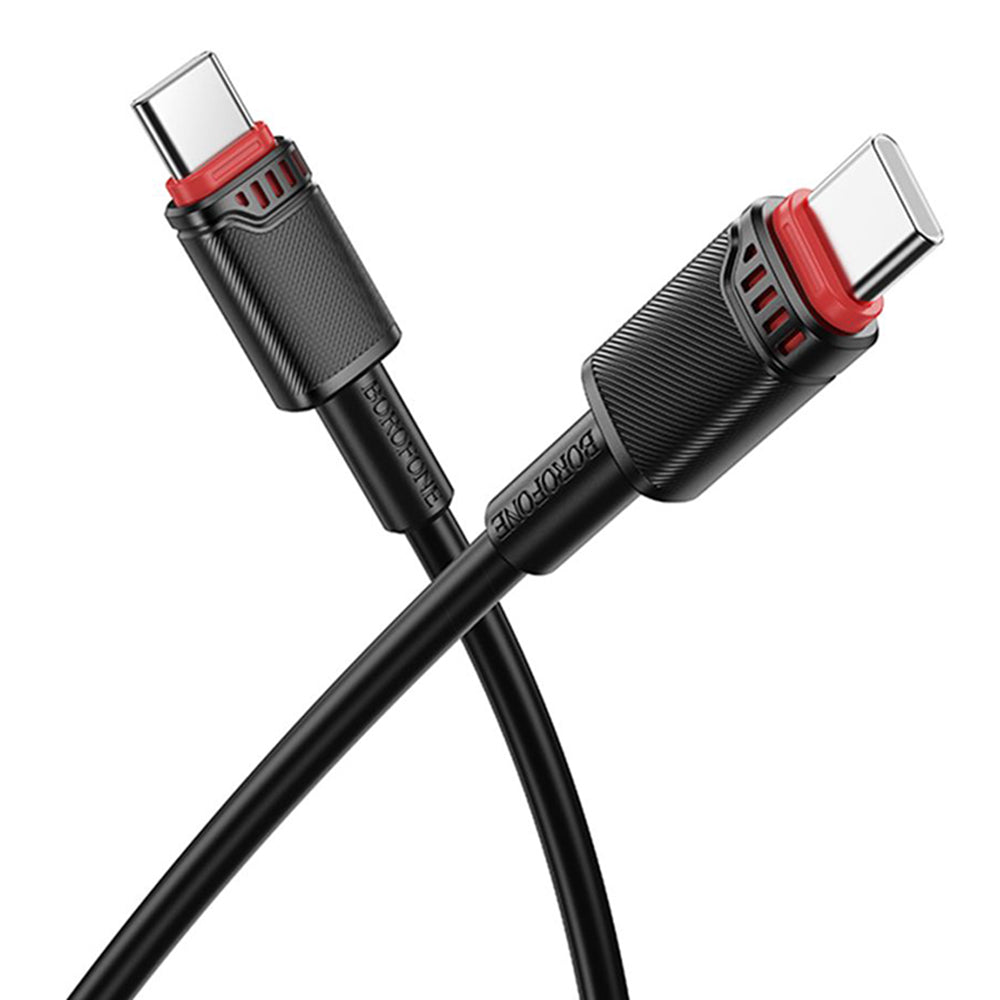 Кабел за данни и зареждане USB-C - USB-C Borofone BX110 Beneficio, 60W, 1m, Черен