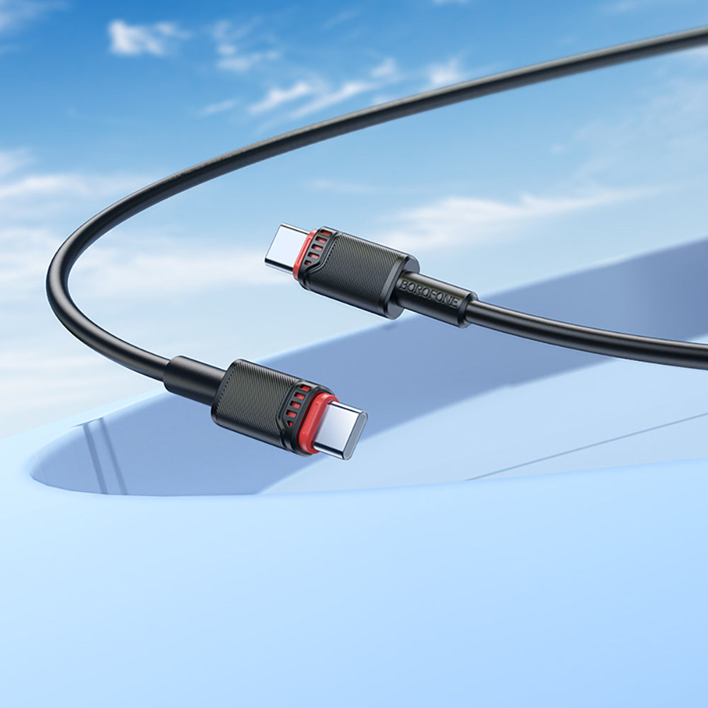 Кабел за данни и зареждане USB-C - USB-C Borofone BX110 Beneficio, 60W, 1m, Черен