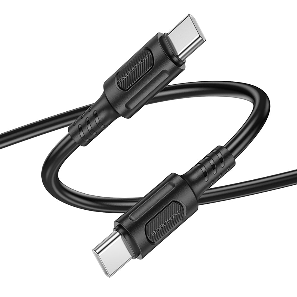 Кабел за данни и зареждане USB-C - USB-C Borofone BX111 Feliz, 60W, 1m, Черен