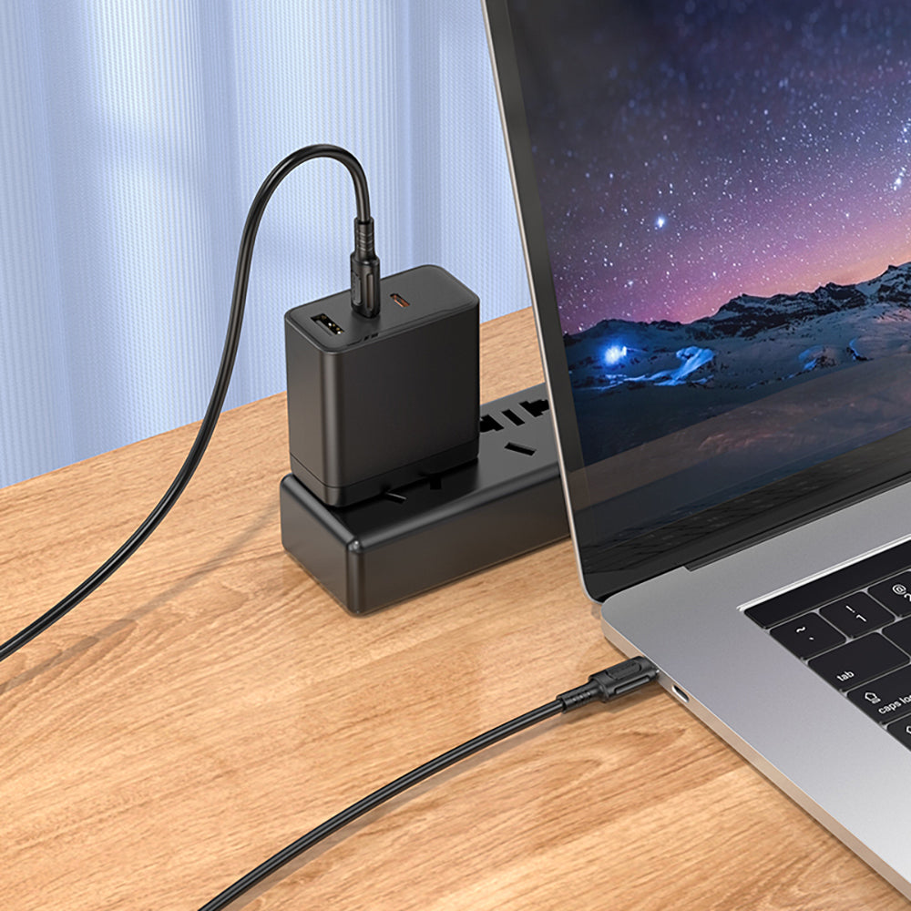 Кабел за данни и зареждане USB-C - USB-C Borofone BX111 Feliz, 60W, 1m, Черен