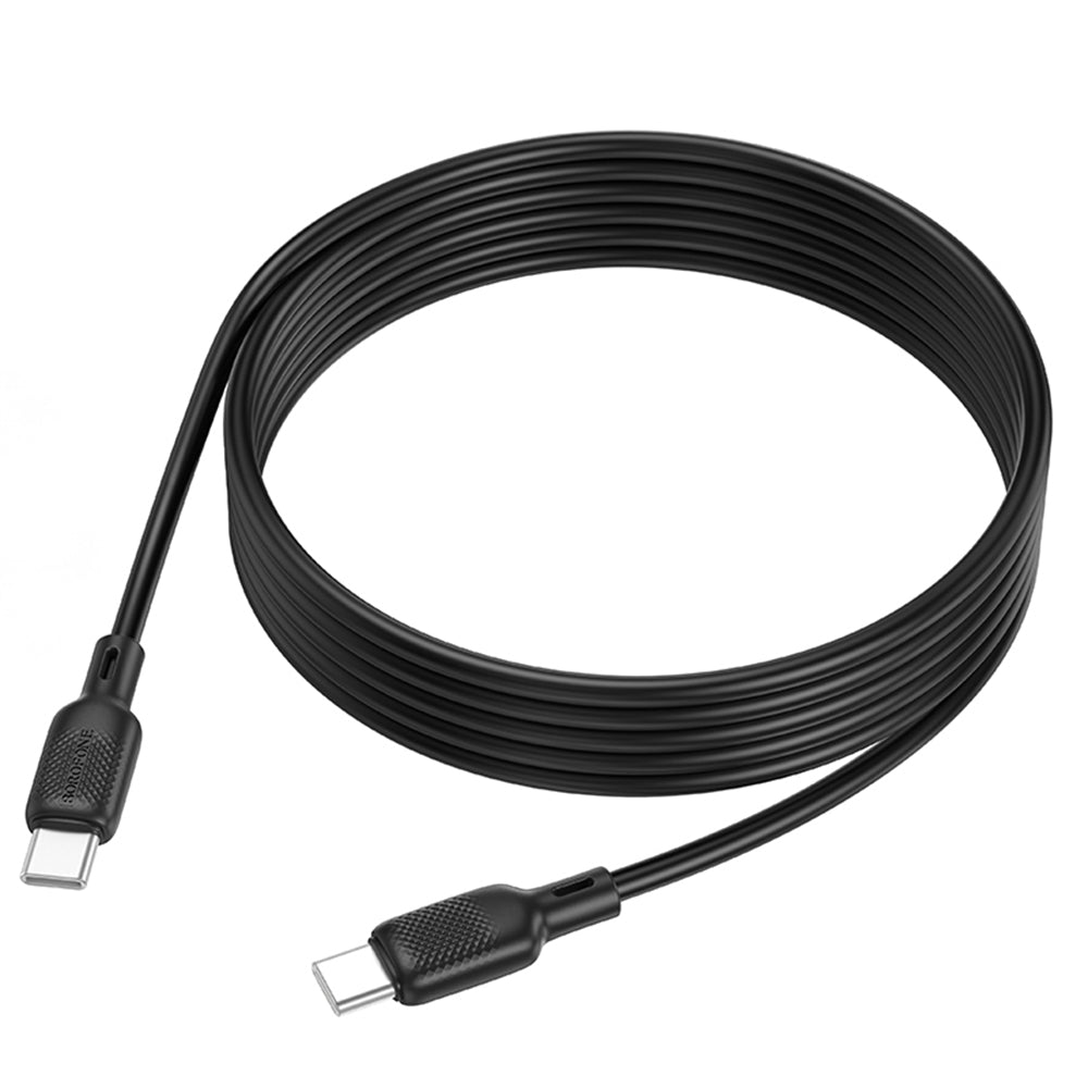 Кабел за данни и зареждане USB-C - USB-C Borofone BX113 Lenny, 60W, 2m, Черен