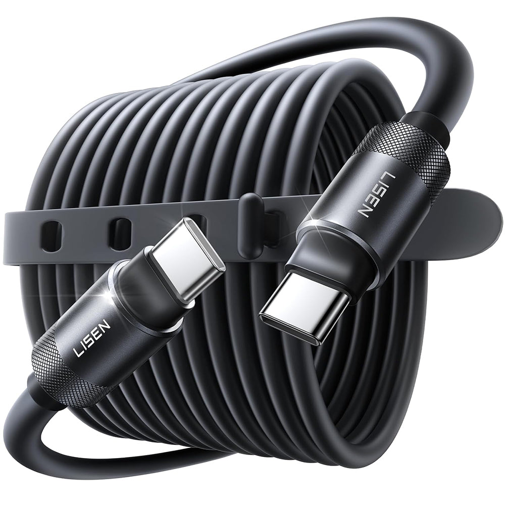 Кабел за данни и зареждане USB-C - USB-C Lisen L115, 100W, 3m, Черен YL0125040001