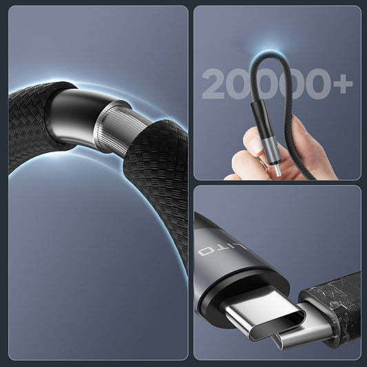 Кабел за данни и зареждане USB-C - USB-C Lito LD23CC, 100W, 1m, Сив