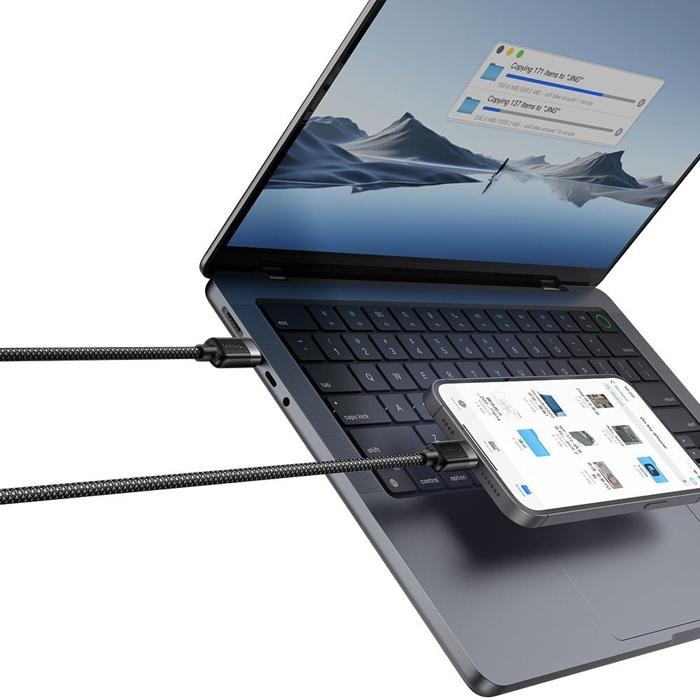 Кабел за данни и зареждане USB-C - USB-C McDodo CA-2000 Self Winding, 60W, 1.2m, Черен