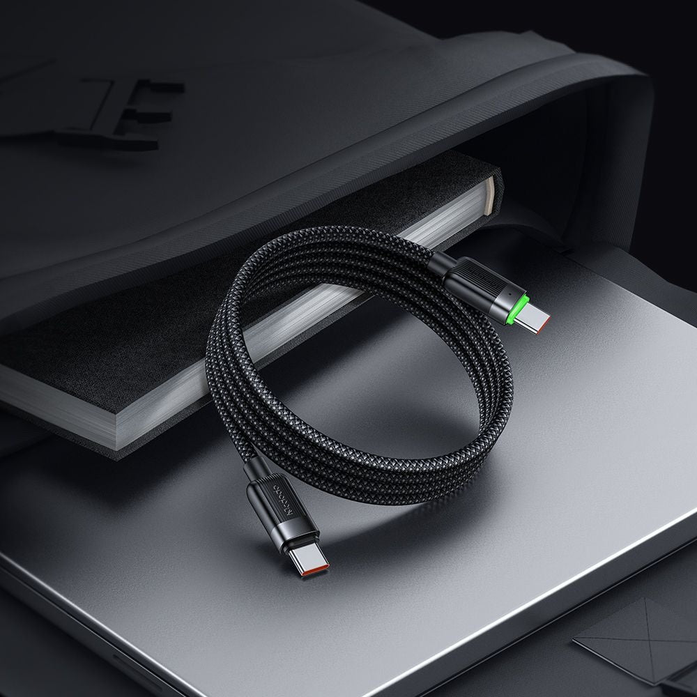 Кабел за данни и зареждане USB-C - USB-C McDodo CA-2000 Self Winding, 60W, 1.2m, Черен
