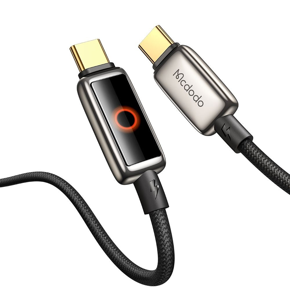 Кабел за данни и зареждане USB-C - USB-C McDodo CA-6680 Auto Power Off, 100W, 1.2m, Черен