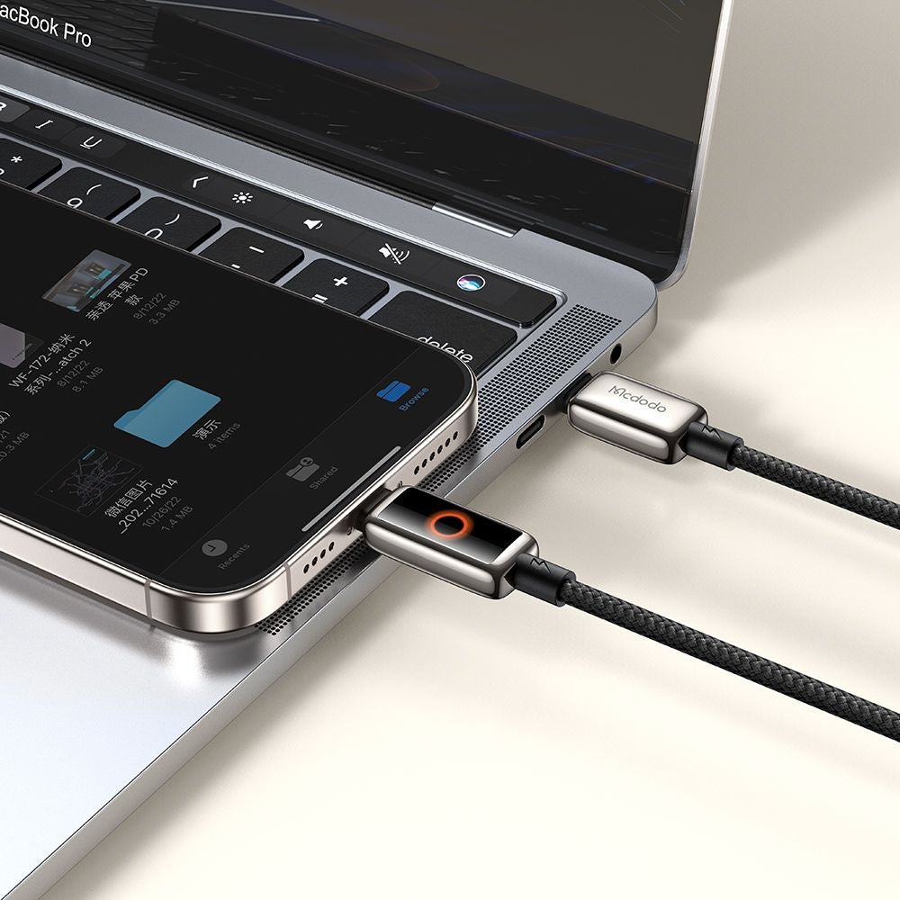 Кабел за данни и зареждане USB-C - USB-C McDodo CA-6680 Auto Power Off, 100W, 1.2m, Черен