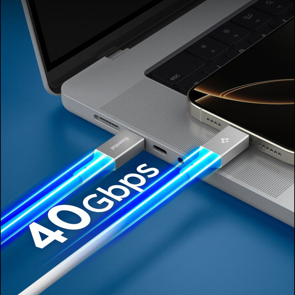 Кабел за данни и зареждане USB-C - USB-C Spigen EB24015CC, 240W, 1.5m, Бял ACA10422