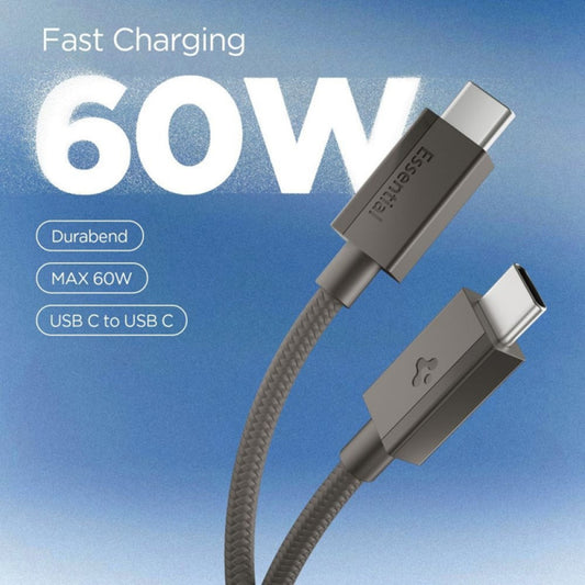 Кабел за данни и зареждане USB-C - USB-C Spigen EB6015CC, 60W, 1.5м, Сив ACA10418