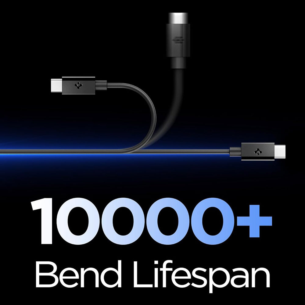 Кабел за данни и зареждане USB-C - USB-C Spigen EB6015CC, 60W, 1.5м, Черен ACA10417