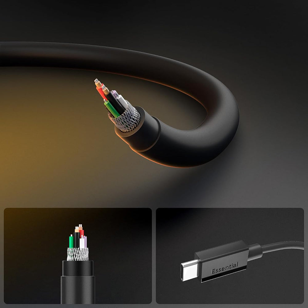 Кабел за данни и зареждане USB-C - USB-C Spigen EB6015CC, 60W, 1.5м, Черен ACA10417