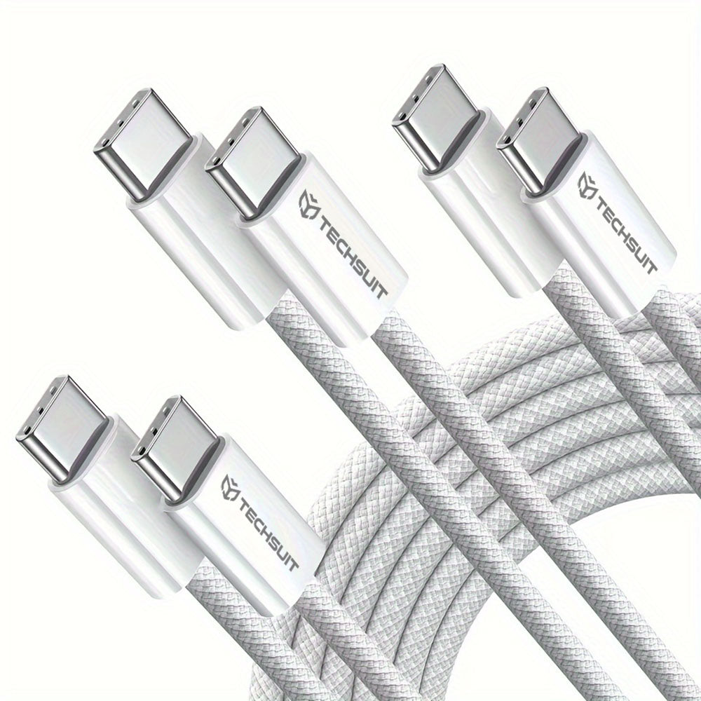 Кабел за данни и зареждане USB-C - USB-C Techsuit PCB114D, 60W, 1m, Черен